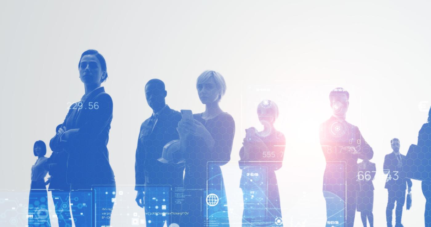 Abstract image several business people.